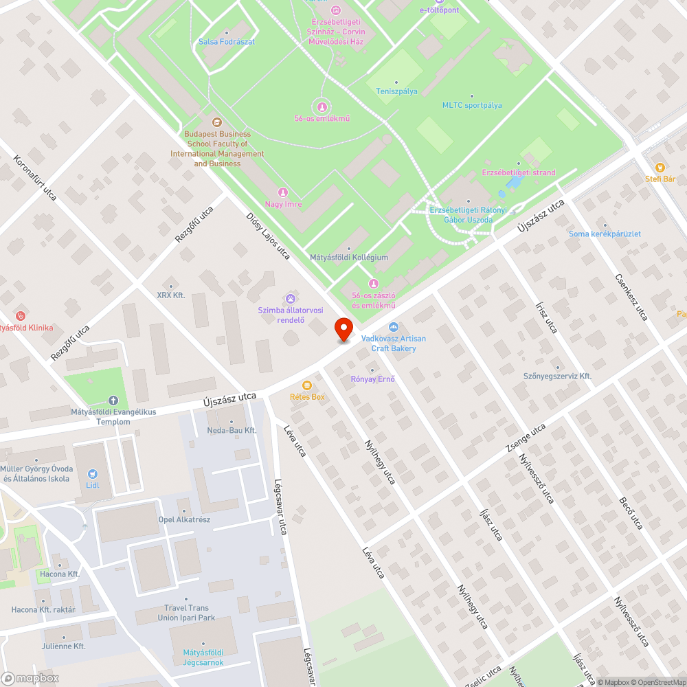 Betört üveg bejelentés helye