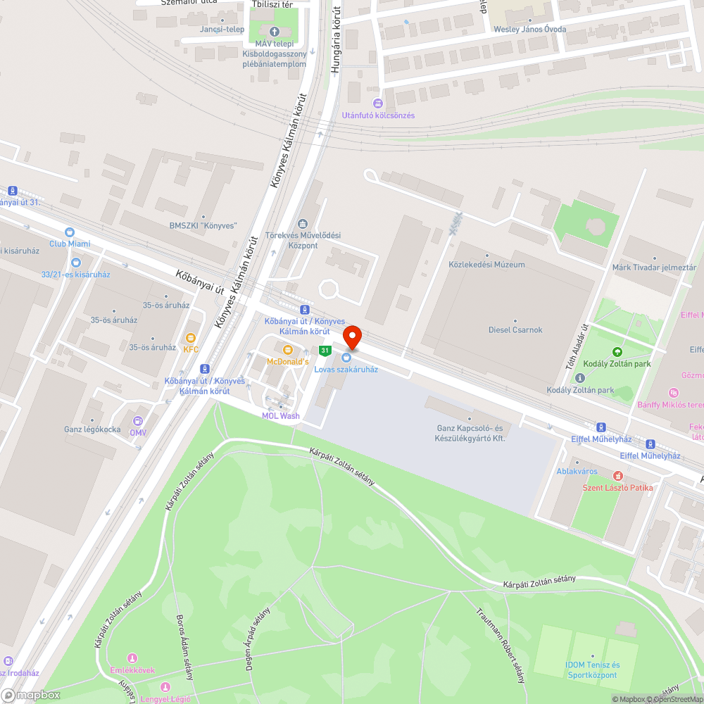 Elhagyott jármű bejelentés helye