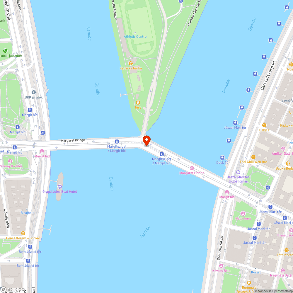 Eltört kereszt a Margit hídon bejelentés helye