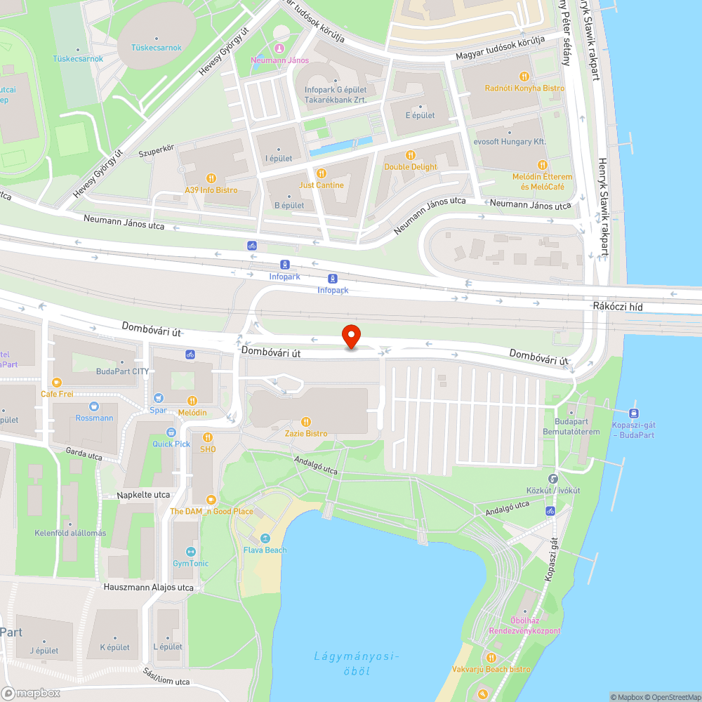 Elárasztott kerékpárút bejelentés helye