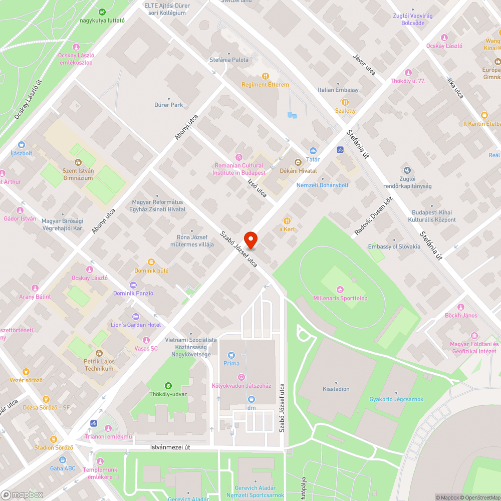 Megdőlt lámpa bejelentés helye