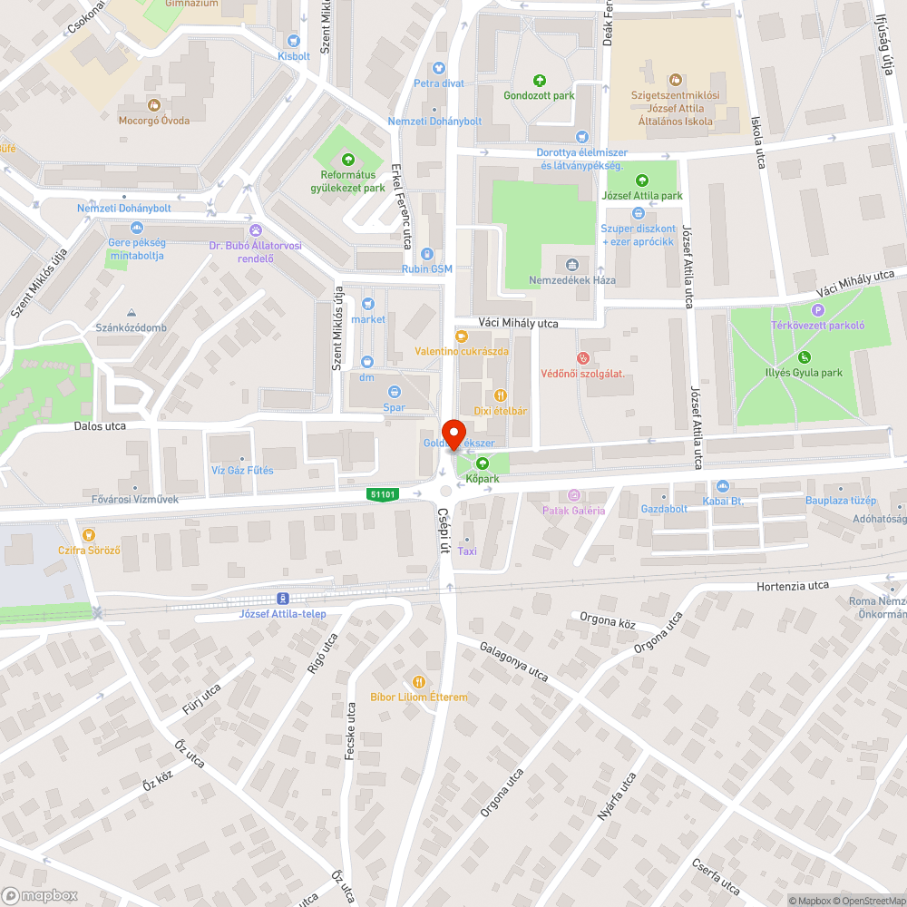 Töredezett járda bejelentés helye