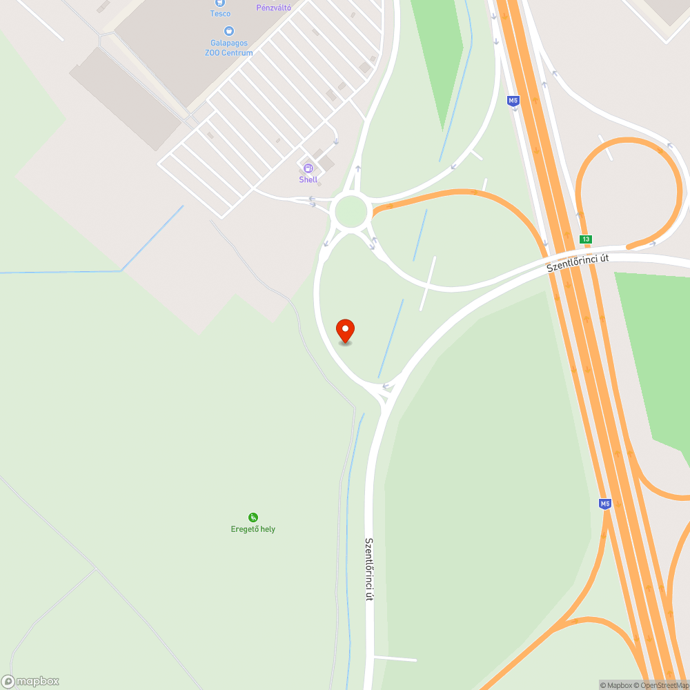 Szentlőrinci út mellett szemét bejelentés helye