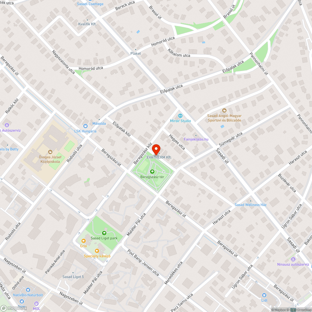 Zöldhulladék Beregszász tér bejelentés helye