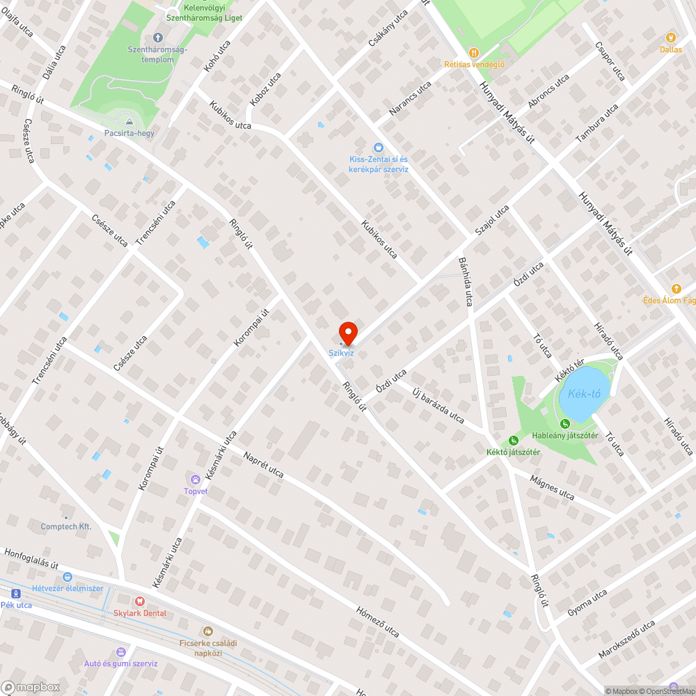 Szajol utcai óriás kátyú bejelentés helye