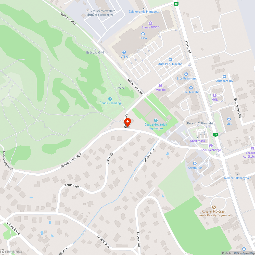 Megdőlt oszlop bejelentés helye