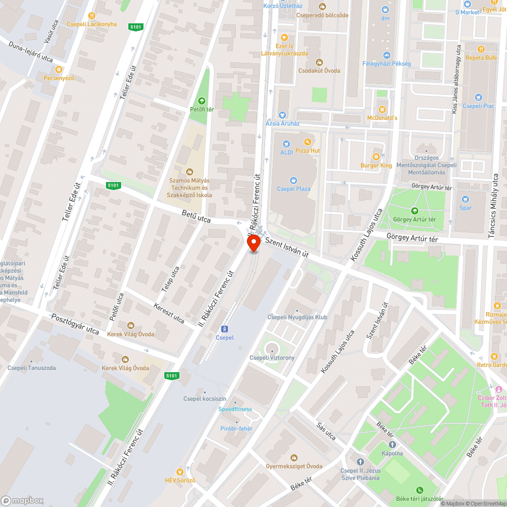 Megsüllyedt peron - Csepel H bejelentés helye