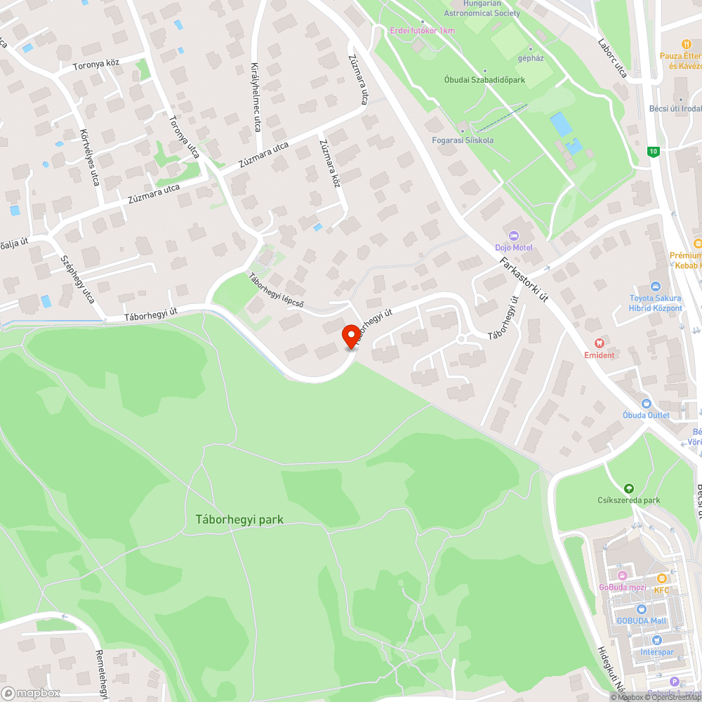 Táborhegyi út süllyedése bejelentés helye