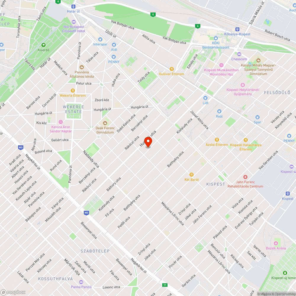 Koszos utca bejelentés helye