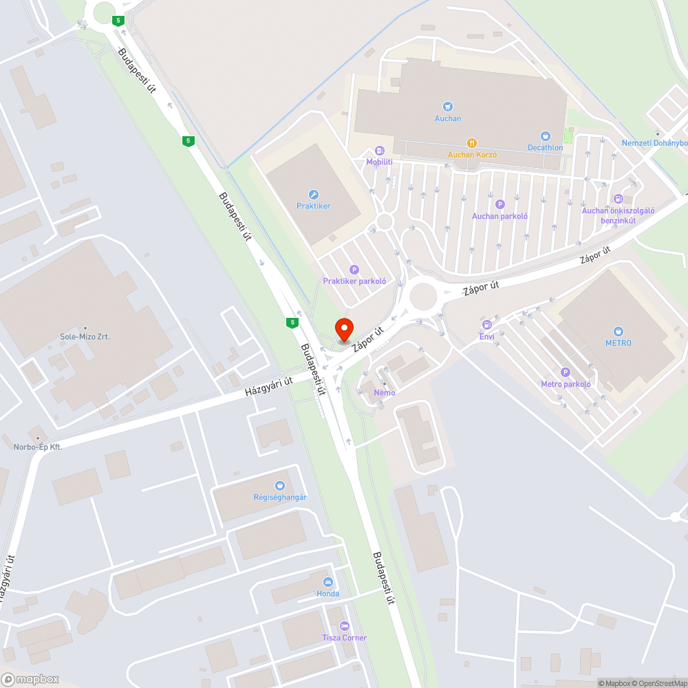 Helyreállítatlan járda bejelentés helye