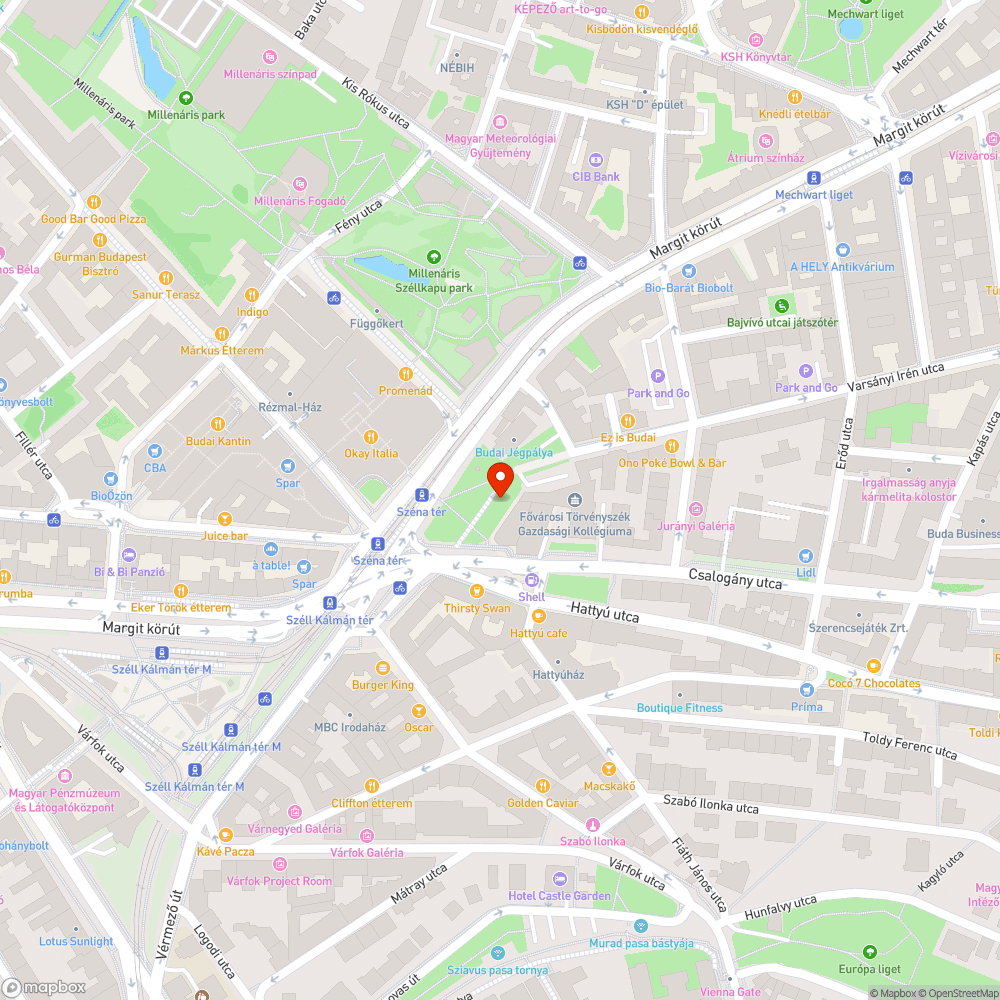 Széna tér, elpusztult fák bejelentés helye