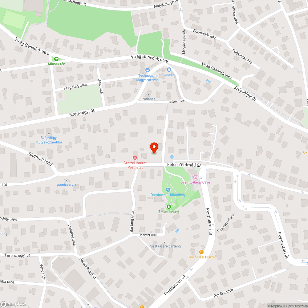 Gyalogos átkelő hiánya a Felső Zöldmáli úton bejelentés helye