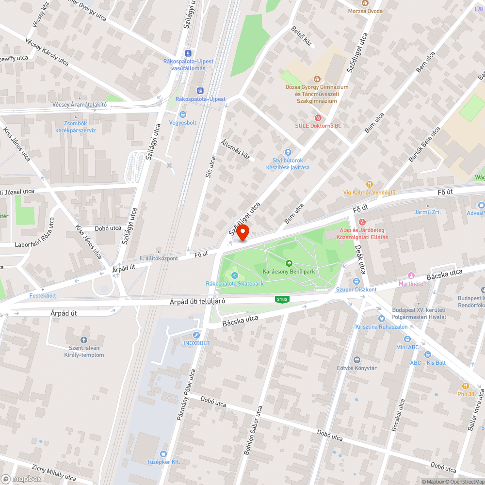 Twingo Fő út bejelentés helye