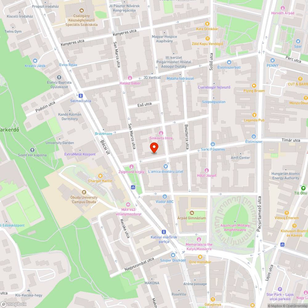 Tímár utcai kátyú bejelentés helye