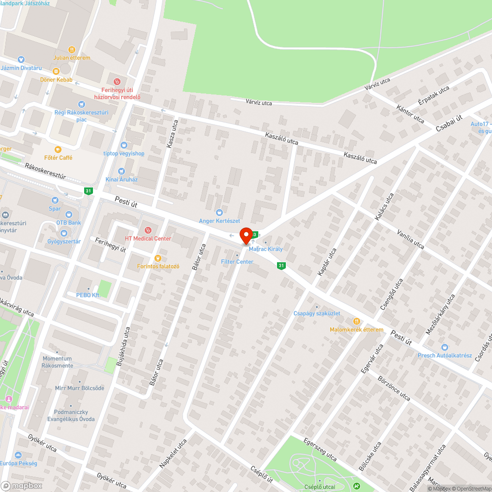 Szemét a napkelet utca szélén bejelentés helye