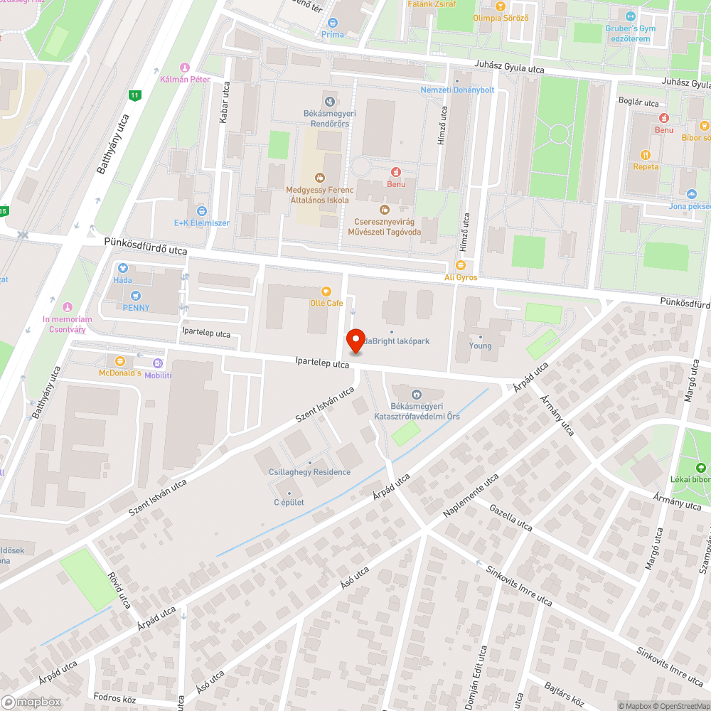 Megsüllyedt útburkolat bejelentés helye