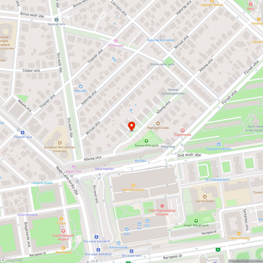 Elhagyott Roncs bejelentés helye