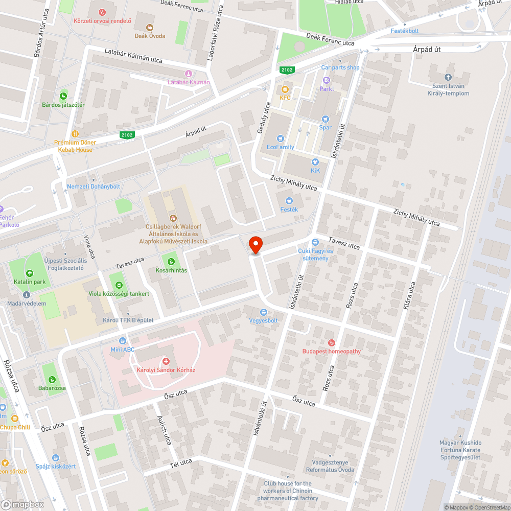 Elhagyott jármű bejelentés helye