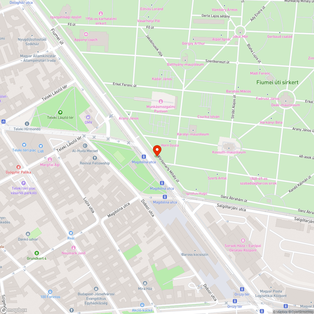 Méteres gaz és szemét a Fiumei Sírkert járdáján bejelentés helye