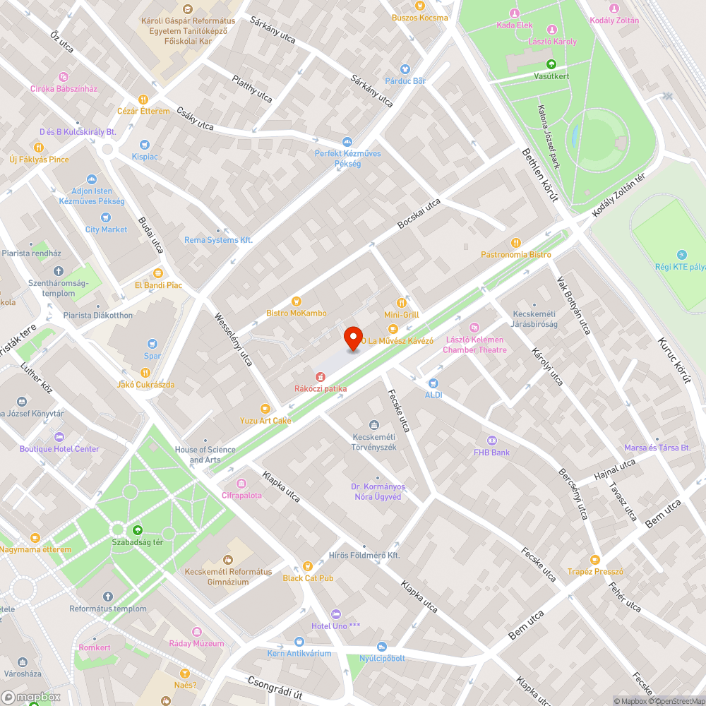 Nem működő közvilágítás a Rákóczi úton bejelentés helye