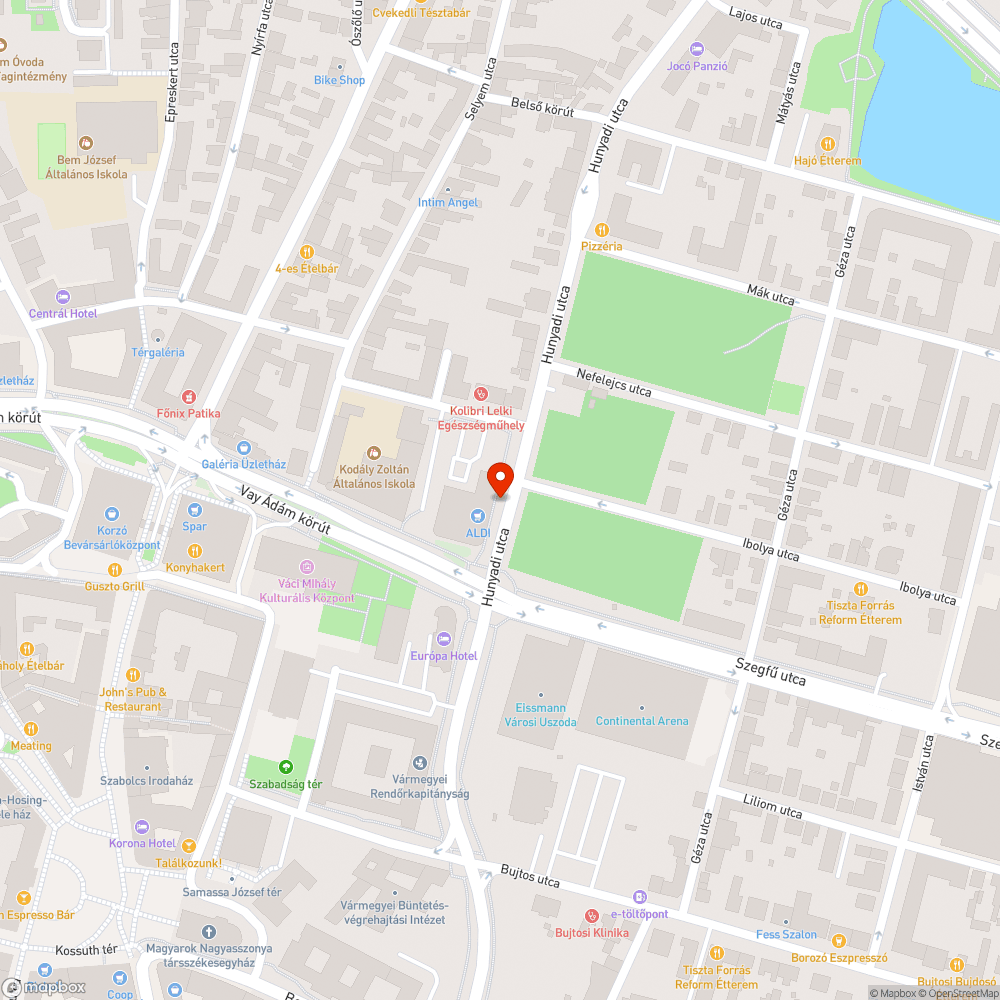 Szemetes zöldfelület bejelentés helye