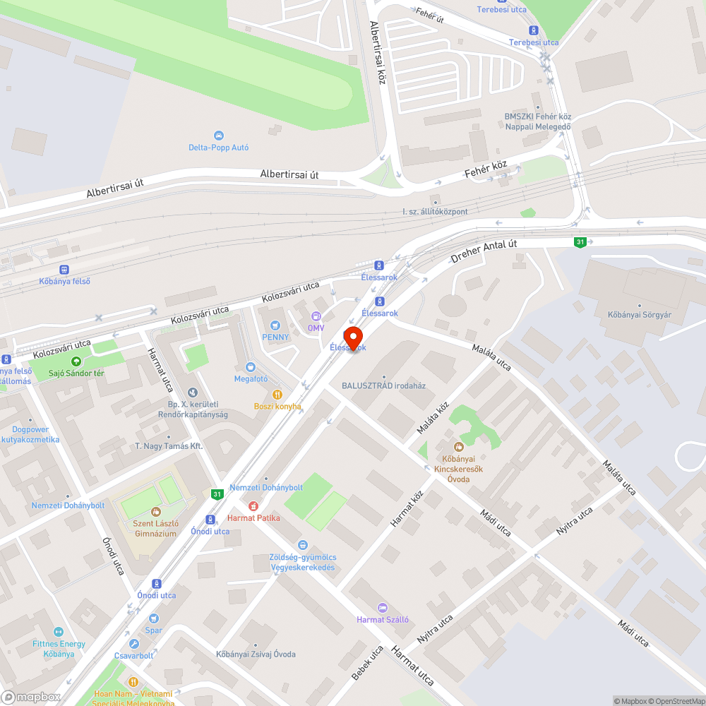 Leszerelt átkelésjelző bejelentés helye