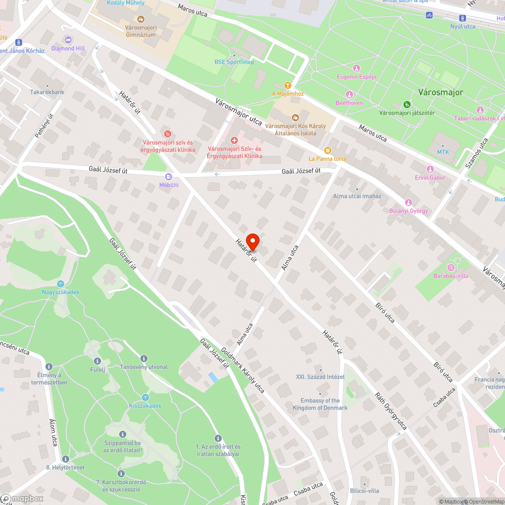 Elhagyott jármű bejelentés helye