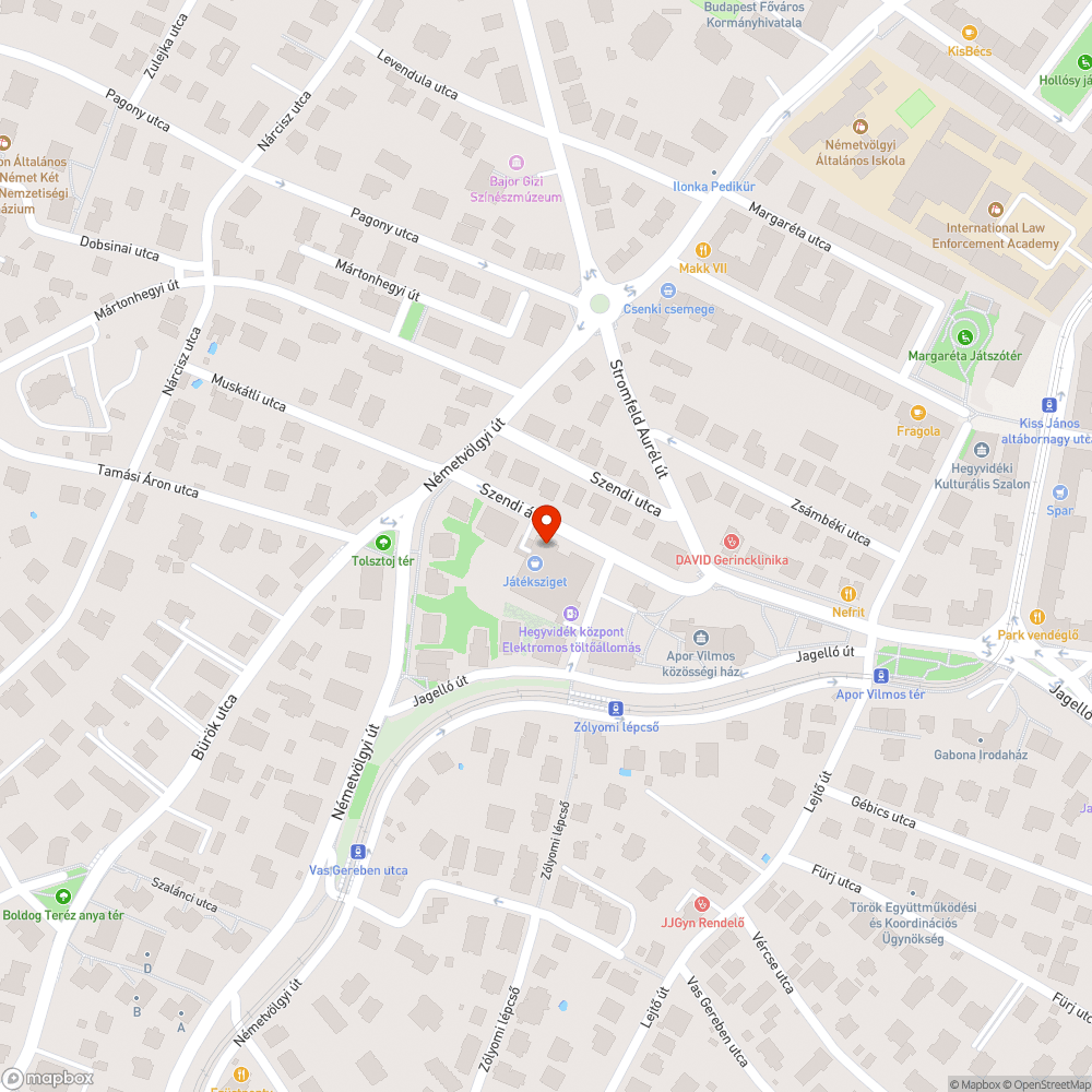 Szendi árok kátyú bejelentés helye