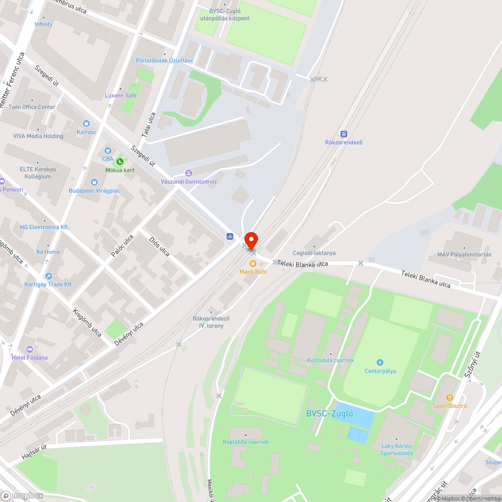 Rákosrendező vasúti átjáró bejelentés helye