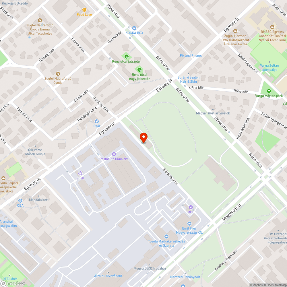 Báróczy utca - szemét  a Posta Járműtelepnél bejelentés helye