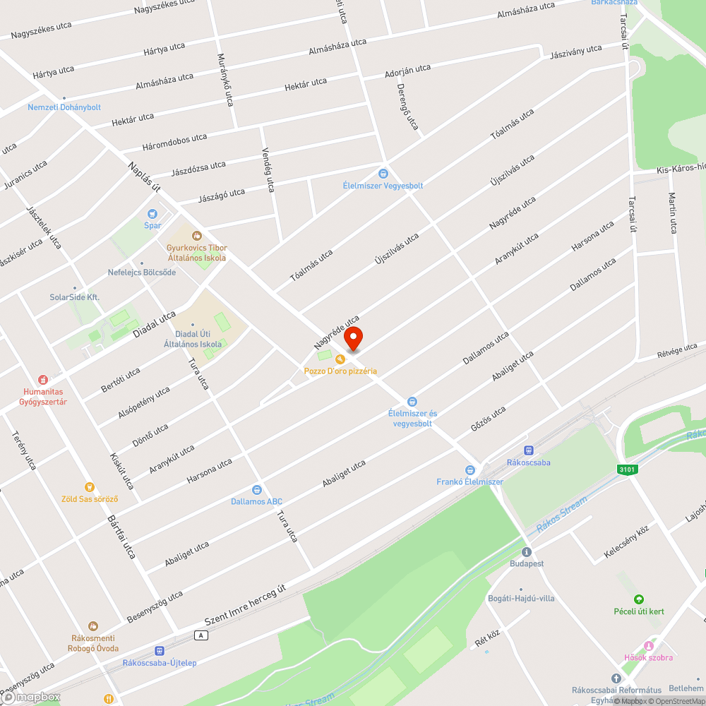 Megrongált buszmegálló bejelentés helye