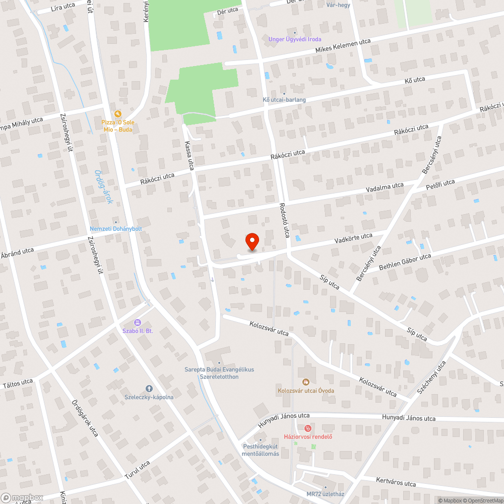 Kátyús utca bejelentés helye