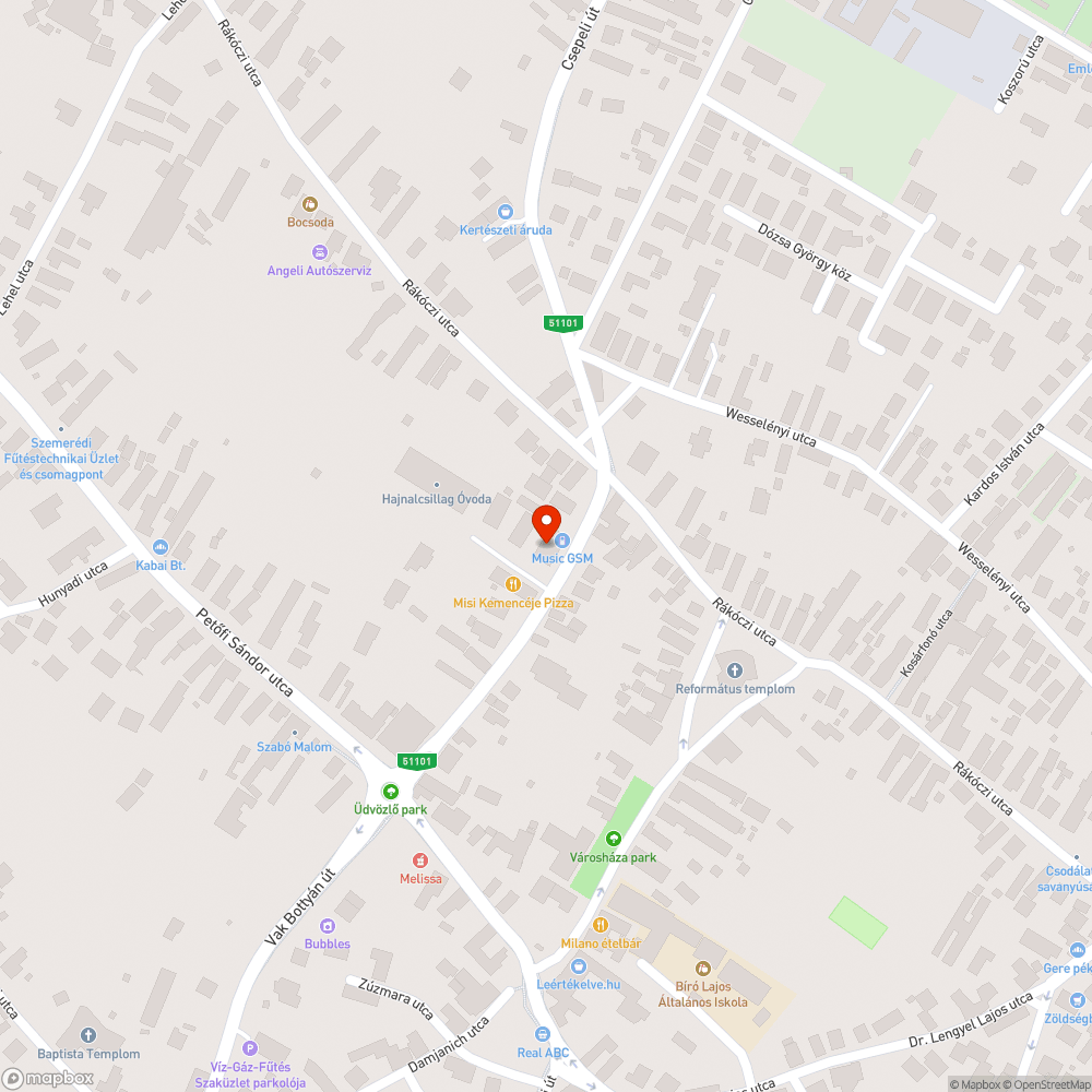 Gyalogos-átkelő hiánya az általános iskolánál bejelentés helye