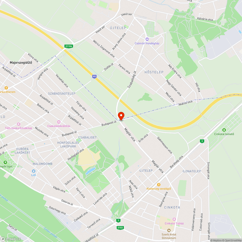 Embernagyságú gaz bejelentés helye