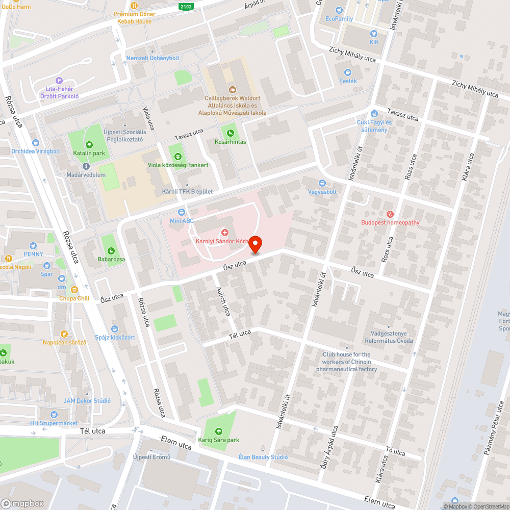 Utcára dobált zsákos hulladék bejelentés helye