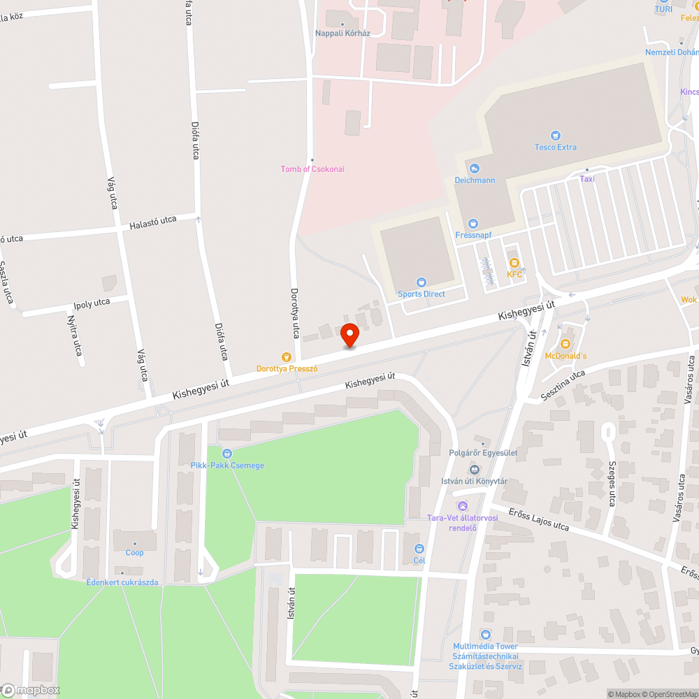 Kishegyesi úti kerékpárút bejelentés helye