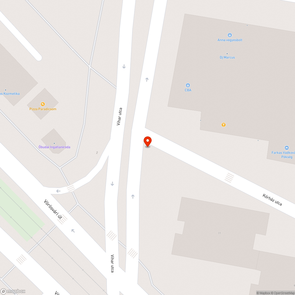 Kórház utcai piac mellett szemét bejelentés helye