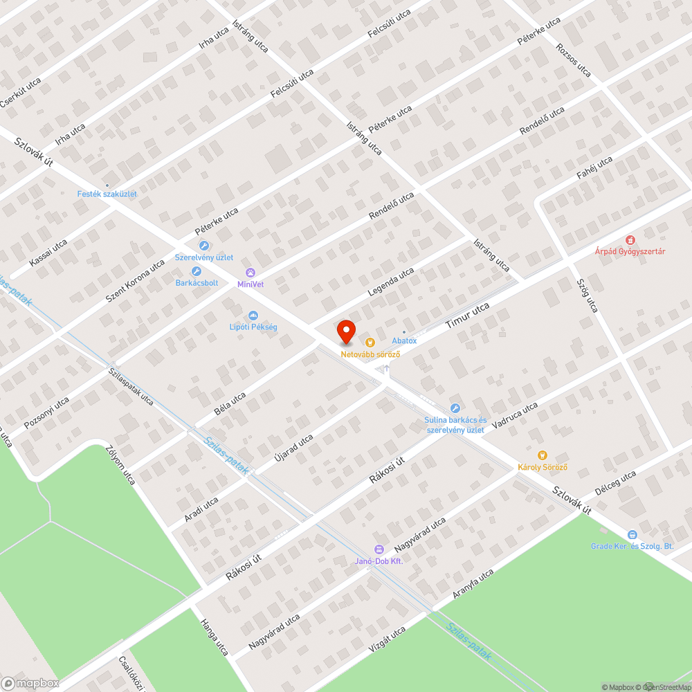 Árok bejelentés helye