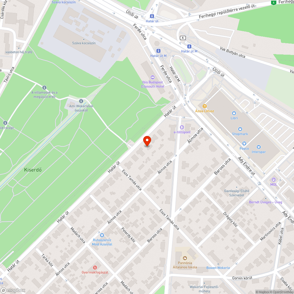 Határ úti tábladöntés bejelentés helye