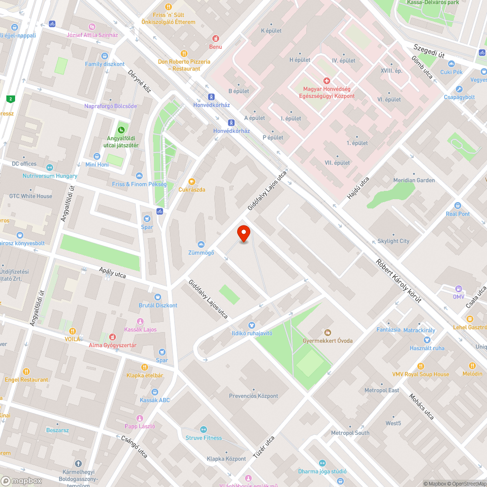 Törött pad bejelentés helye