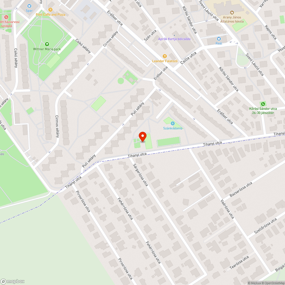 Kiszáradt fa - Tihanyi utca bejelentés helye