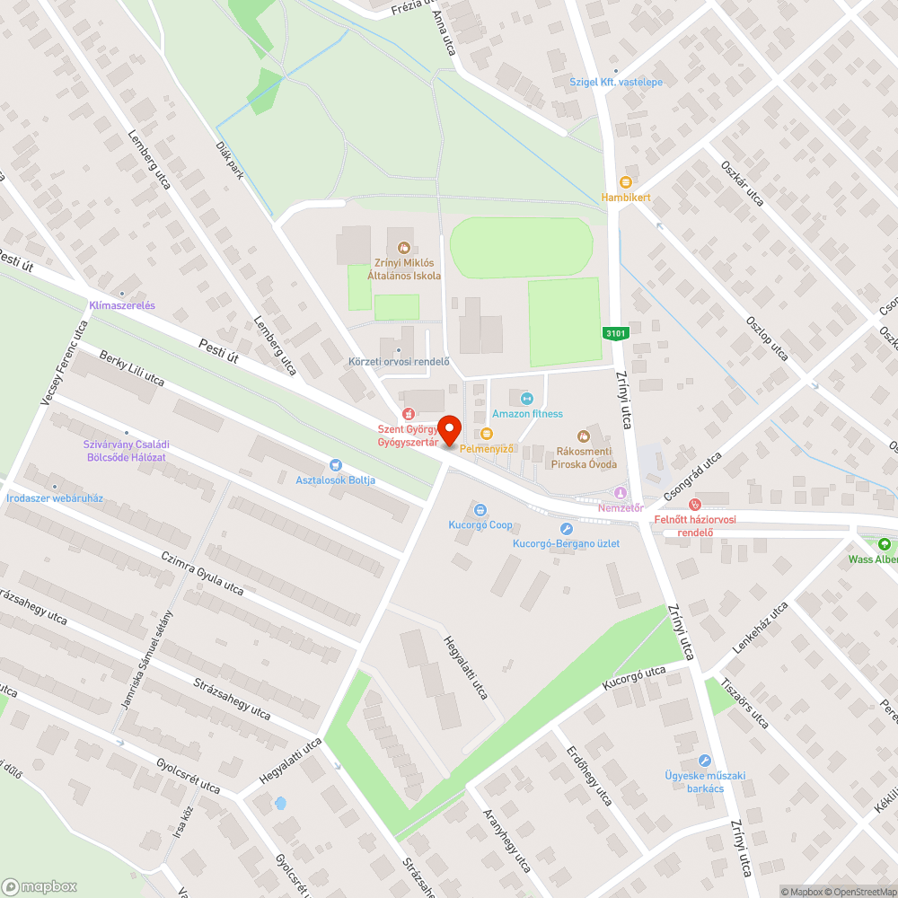 Kucorgó zebra bejelentés helye