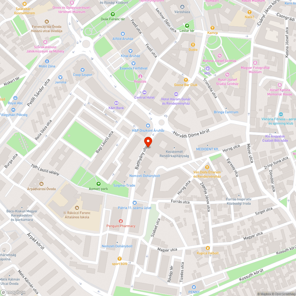 Elhagyott kerékpár bejelentés helye