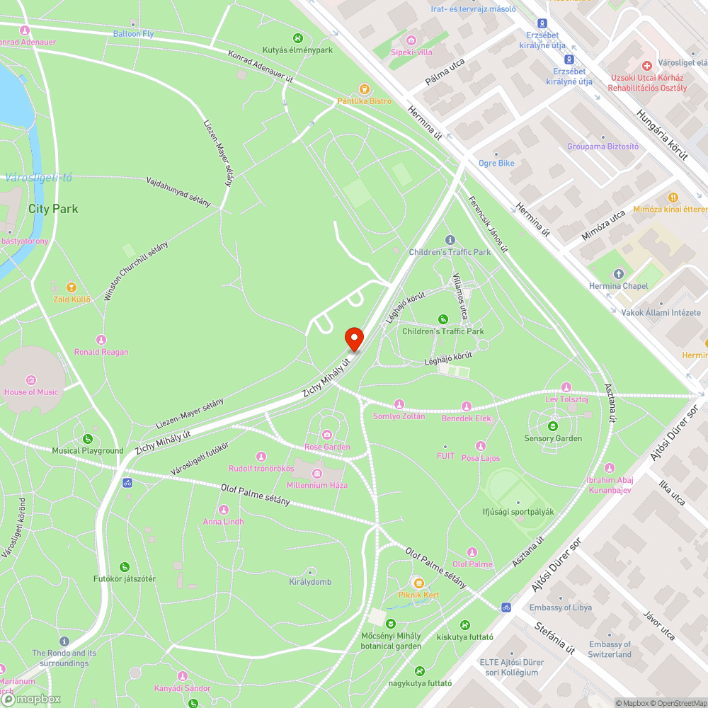 Városliget, Zichy Mihály út védettsége bejelentés helye