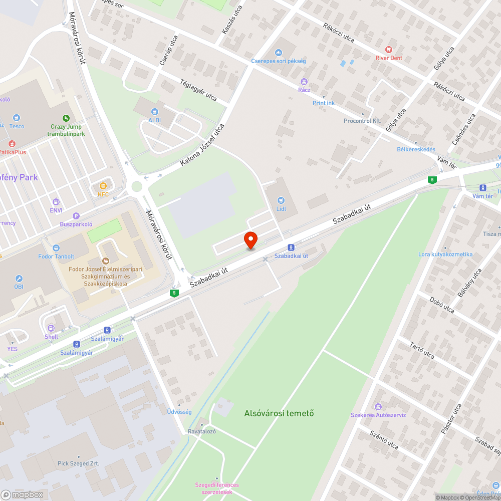 Balesetveszélyes közös gyalog- és kerékpárút bejelentés helye