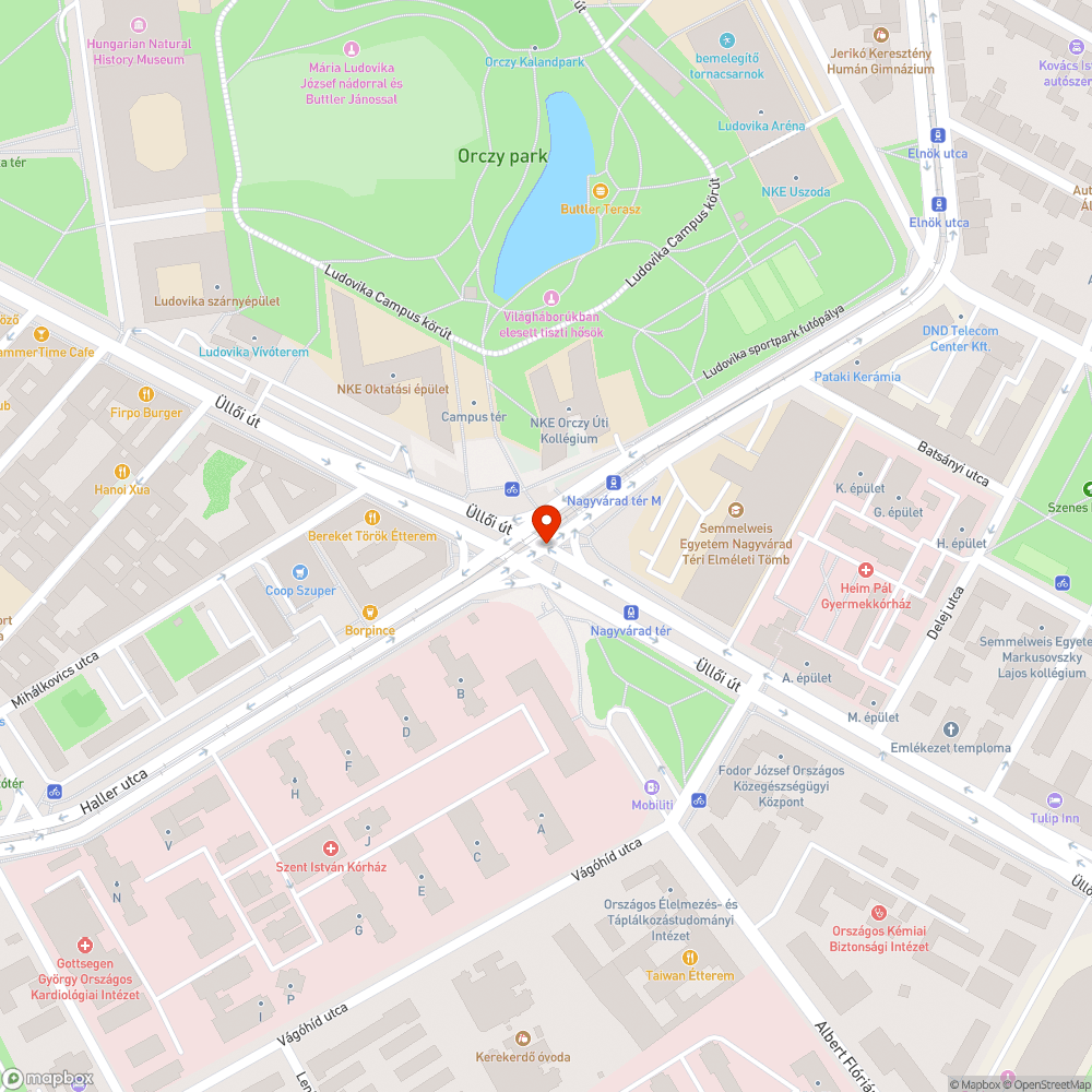 Nagyvárad tér közepén az óra bejelentés helye