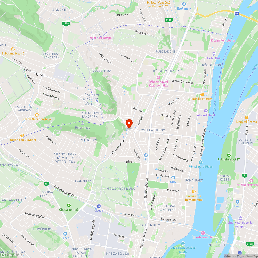 Méteres gaz (Ürömi - Pusztakúti út) bejelentés helye