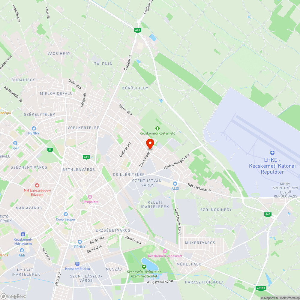 Balesetveszélyes buszmegálló bejelentés helye