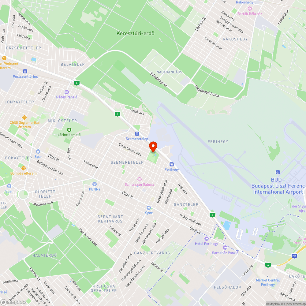 Lelakott sportpálya bejelentés helye