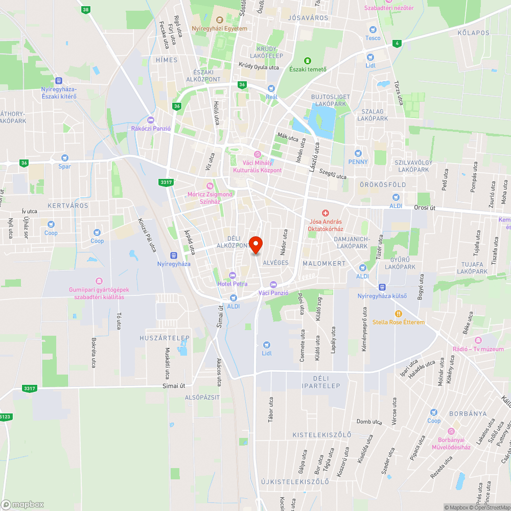 Rendezetlen belvárosi városrész Nyíregyházán bejelentés helye